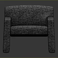 Single Sofa In Gray Fabric With Modern Simple Design And Square Armrest Legs 3d model