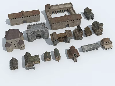 Ancient Architecture Models Showcasing Various Traditional Structures And Historical Designs 3d model