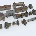 Ancient Architecture Models Showcasing Various Traditional Structures And Historical Designs 3d model