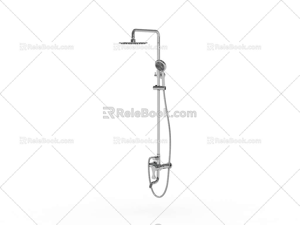 Modern shower shower with large shower 3d model