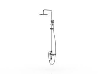 Modern shower with large shower 3d model