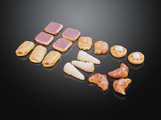 Modern Bread Western Bread Western Breakfast 3d model