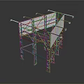 Industrial Construction Scaffold Structure With Metal Frame Cross Bars And Support Legs