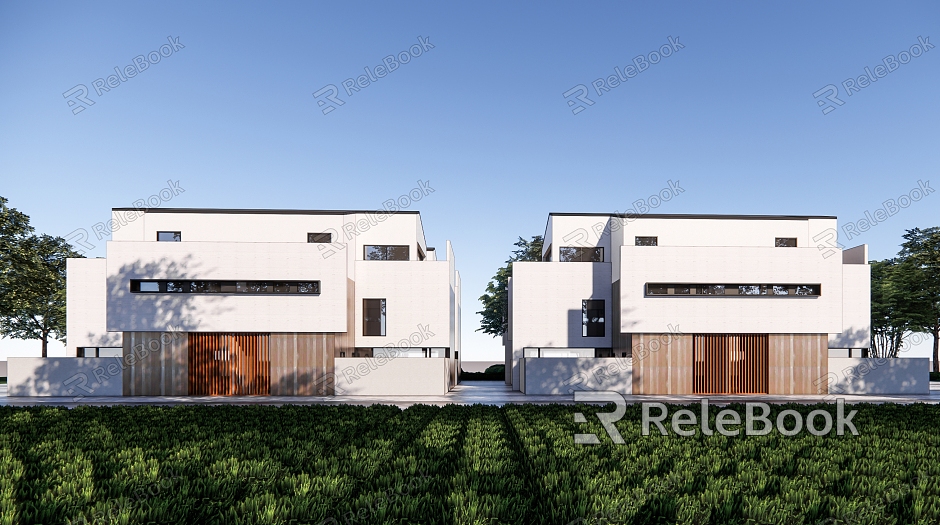 Modern Double Villa Simple Townhouse Residence model