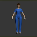 Professional Medical Staff in Blue Uniform Standing Pose 3D Rendering