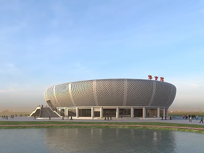 modern gymnasium building gymnasium 3d model
