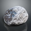 Natural Rock With Rough White And Dark Textured Surface On Dark Background Showing Reflection 3d model