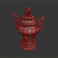 copper feeder incense burner copper article feeder realistic 3d model