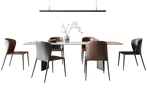 Dining table and chair combination 3d model