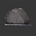 Natural Wooden Stone With Textured Surface And Blue Pebbles Base