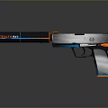 Stealth 091 Futuristic Sci Fi Weapon With Blue Orange Accents And Modern Design