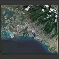 Detailed 3D Terrain Model Featuring Mountainous Regions Coastal Areas And Urban Layouts