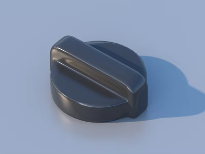 Black Round Household Knob With Smooth Surface For Daily Use 3d model