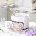 White Purple Food Dehydrator With Transparent Container For Fruit Drying On Kitchen Countertop