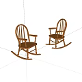 Two Classic Wooden Rocking Chairs With Traditional Design And Smooth Rockers