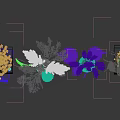 Assorted Vases With Dried Flowers And Decorative Items On Display Shelves