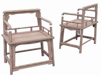 New Chinese Dining Chair Single Chair 3d model