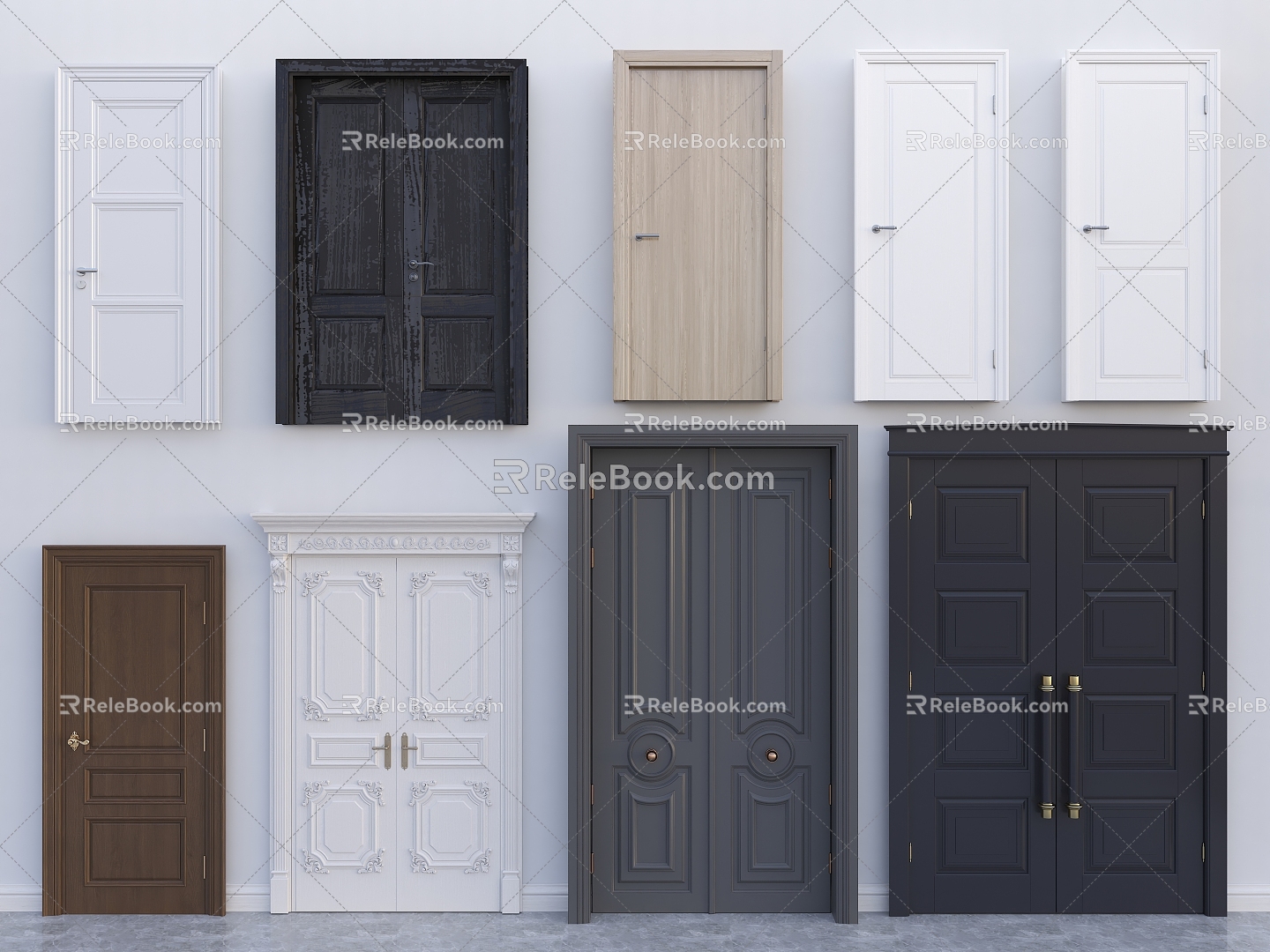 Interior Door Wooden Door Security Door European Door 3d model