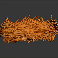 Vibrant Orange Thin Strips Pile With Intricate Texture And Shiny Surface 3d model