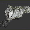 Mountainous Rocky Terrain Featuring Steep Cliffs Green Vegetation And Natural Texture