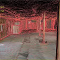 Ancient Building Interior With Wooden Pillars Stone Floor And Traditional Wooden Walls