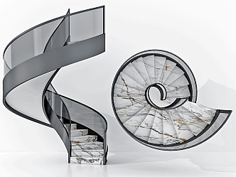 modern revolving staircase 3d model