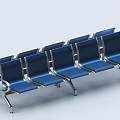 Public Chairs With Blue Seats And Metal Frames For Public Spaces
