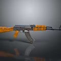 Classic Assault Rifle With Wooden Stock Grip And Metal Barrel Magazine Design