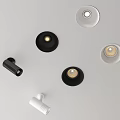 Modern Black and White Downlights and Spotlights with Recessed and Surface Mounted Styles