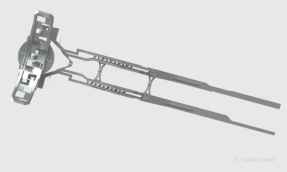 Industrial Metal Component Design With Multiple Holes And Support Beams Structure 3d model 