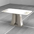 Modern Style Dining Table With White Marble Top And Unique Geometric Base 3d model