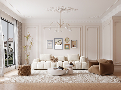 French Living Room 3d model