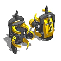 tree harvester cutting head automatic tree cutting machine 3d model