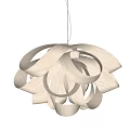 Modern Curved Paper Chandelier With Layered Design And Soft Light