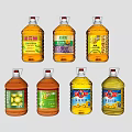 Various Brands Cooking Oil Bottles Including Jinlongyu Luhua And Other Types