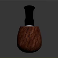 Elegant Red Wood Grain Pipe With Black Mouthpiece And Silver Band