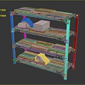 Industrial Metal Storage Rack With Multiple Shelves Wooden Pallets Holding White Boxes