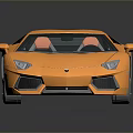 Orange Sports Car With Modern Sleek Body And Reflective Surface Design