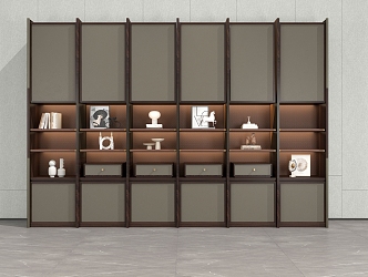 New Chinese Style Bookcase Decorative Cabinet Tea Cabinet Storage Cabinet 3d model