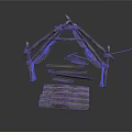 Handmade Twig Shelter Structure with Natural Wooden Branches and Simple Design