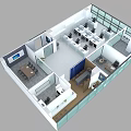 Modern Office Interior With Open Floor Plan Glass Partitions Multiple Workstations And Meeting Table