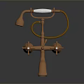Copper Faucet With Handheld Shower And Yellow Hose Metallic Finish Design