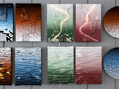 Artistic Modern Wall Decor Featuring Abstract Patterns Textured Surfaces And Vibrant Hues 3d model
