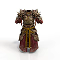 Ornate Decorative Armor With Gold And Red Details Intricate Patterns And Golden Belt 3d model