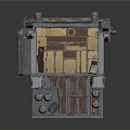 Vintage Mechanical Equipment Featuring Metal Structure Platform and Intricate Parts