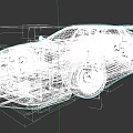 Silver Modified Sports Car With Streamlined Body Wide Tires And Rear Spoiler
