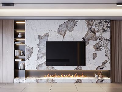 Modern TV background wall model