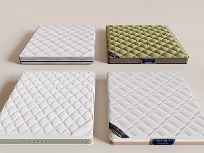 Various Mattresses With Quilted Patterns And Different Design Styles For Bedroom 3d model