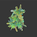 Colorful Decorative Plant Sculpture With Vibrant Multicolored Leaves And Branch Design