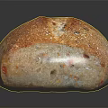 Artisan Whole Grain Bread With Crusty Surface And Grainy Texture On Black Background